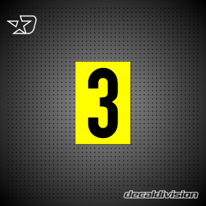 Reflective Number Sticker 3 - Din
